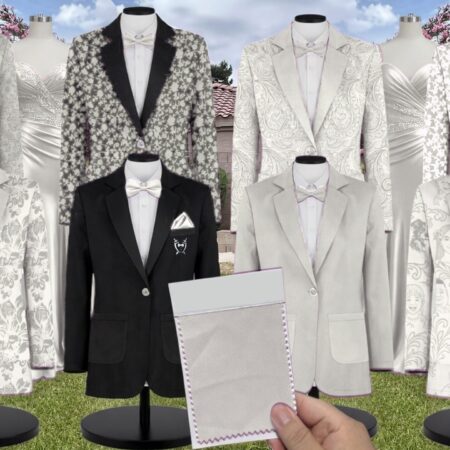 Silver Sage White Vines Suit and Tuxedo – Exact Color Match for Show Me Your Mumu Bridesmaid Dresses