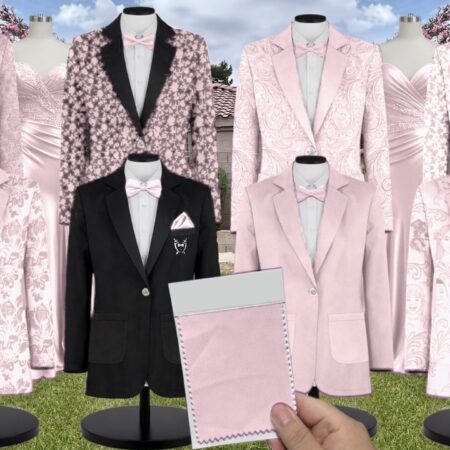 Baby Pink Tulle Suit and Tuxedo – Exact Color Match for Revelry Bridesmaid Dresses