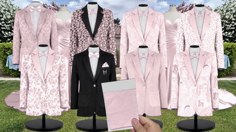 Baby Pink Tulle Suit and Tuxedo – Exact Color Match for Revelry Bridesmaid Dresses