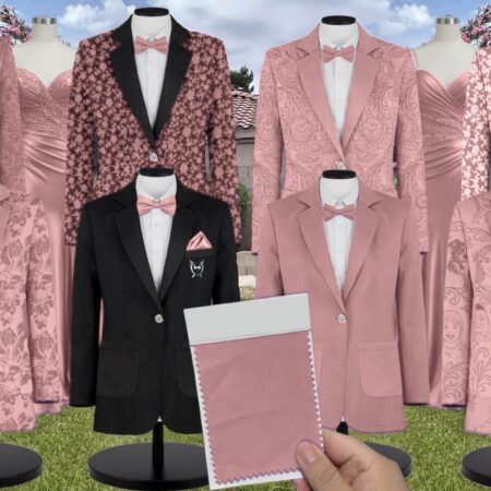 Blush Velvet Suit and Tuxedo – Exact Color Match for Revelry Bridesmaid Dresses