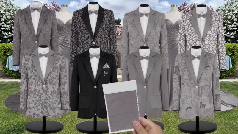 Charcoal Sequin Suit and Tuxedo – Exact Color Match for Revelry Bridesmaid Dresses