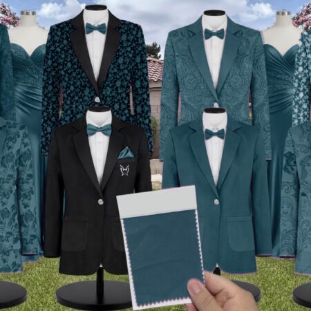 Classic Emerald Crepe Suit and Tuxedo – Exact Color Match for Revelry Bridesmaid Dresses