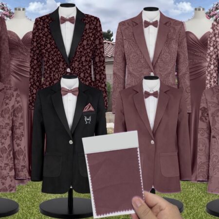 Desert Rose Shrubbery Suit and Tuxedo – Exact Color Match for Revelry Bridesmaid Dresses
