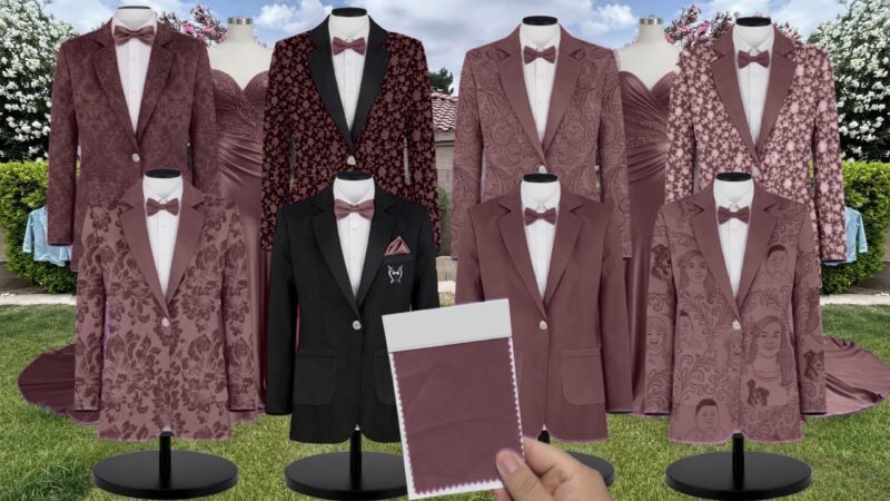 Desert Rose Shrubbery Suit and Tuxedo – Exact Color Match for Revelry Bridesmaid Dresses