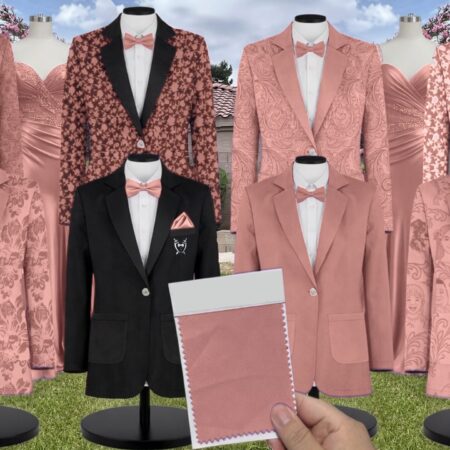 Desert Rose Tulle Suit and Tuxedo – Exact Color Match for Revelry Bridesmaid Dresses