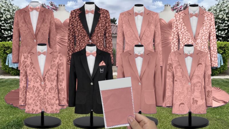 Desert Rose Tulle Suit and Tuxedo – Exact Color Match for Revelry Bridesmaid Dresses