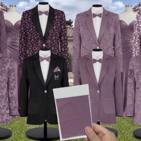 Dusty Purple Tulle Suit and Tuxedo – Exact Color Match for Revelry Bridesmaid Dresses