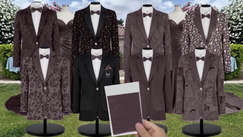 Espresso Shrubbery Suit and Tuxedo – Exact Color Match for Revelry Bridesmaid Dresses