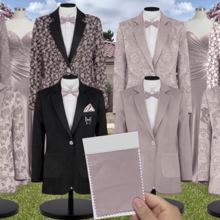Espresso White Vines Suit and Tuxedo – Exact Color Match for Revelry Bridesmaid Dresses