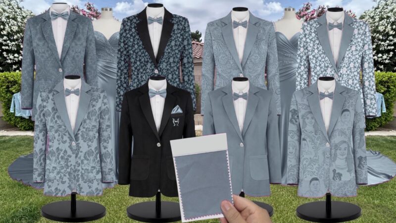 Eucalyptus Tulle Suit and Tuxedo – Exact Color Match for Revelry Bridesmaid Dresses