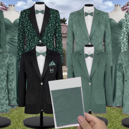 Greenery Tulle Suit and Tuxedo – Exact Color Match for Revelry Bridesmaid Dresses