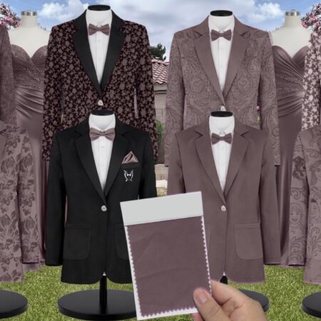 Latte Shrubbery Suit and Tuxedo – Exact Color Match for Revelry Bridesmaid Dresses