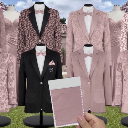 Latte Crepe Suit and Tuxedo – Exact Color Match for Revelry Bridesmaid Dresses