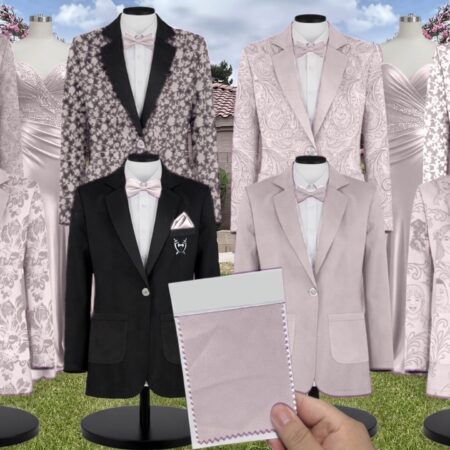 Latte White Vines Suit and Tuxedo – Exact Color Match for Revelry Bridesmaid Dresses