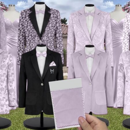 Light Lavender Satin Suit and Tuxedo – Exact Color Match for Revelry Bridesmaid Dresses