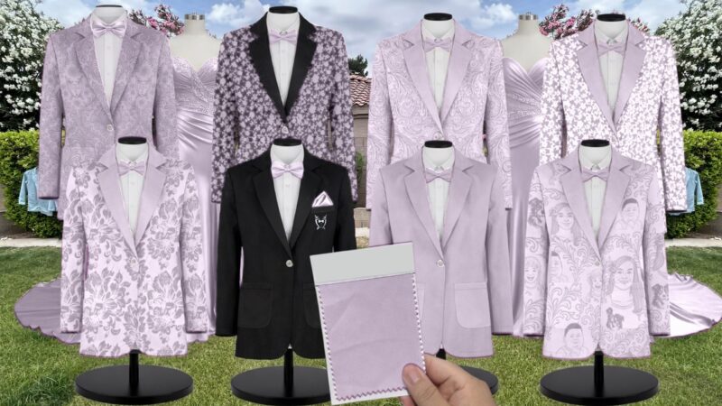 Light Lavender Satin Suit and Tuxedo – Exact Color Match for Revelry Bridesmaid Dresses