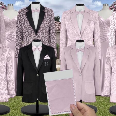 Lilac Crepe Suit and Tuxedo – Exact Color Match for Revelry Bridesmaid Dresses