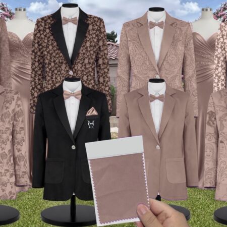 Matte Bronze Sequin Suit and Tuxedo – Exact Color Match for Revelry Bridesmaid Dresses