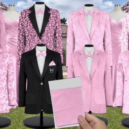 Mauve Pink Chiffon Suit and Tuxedo – Exact Color Match for Revelry Bridesmaid Dresses