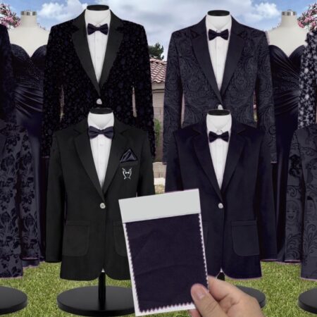 Navy Blue Velvet Suit and Tuxedo – Exact Color Match for Revelry Bridesmaid Dresses