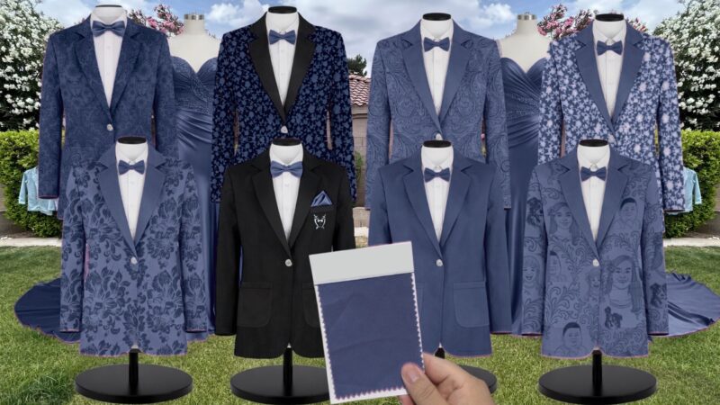 Navy Tulle Suit and Tuxedo – Exact Color Match for Revelry Bridesmaid Dresses