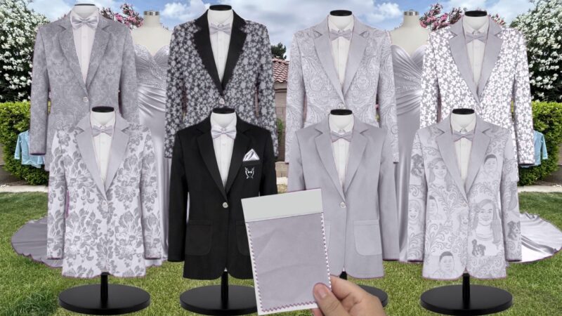 Ready To Ship Chiffon Suit and Tuxedo – Exact Color Match for Revelry Bridesmaid Dresses
