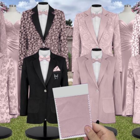 Ready To Ship Chiffon Floral Print Suit and Tuxedo – Exact Color Match for Revelry Bridesmaid Dresses