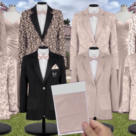 Ready To Ship Tulle Floral Print Suit and Tuxedo – Exact Color Match for Revelry Bridesmaid Dresses
