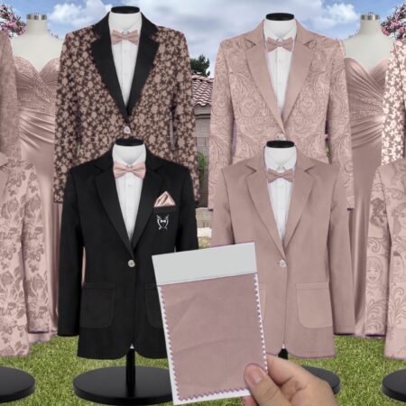 Ready To Ship Velvet Suit and Tuxedo – Exact Color Match for Revelry Bridesmaid Dresses