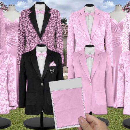 Rose Petal Satin Suit and Tuxedo – Exact Color Match for Revelry Bridesmaid Dresses
