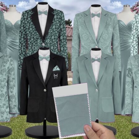 Rosemary Chiffon Suit and Tuxedo – Exact Color Match for Revelry Bridesmaid Dresses
