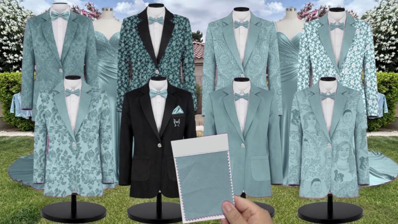 Rosemary Crepe Suit and Tuxedo – Exact Color Match for Revelry Bridesmaid Dresses