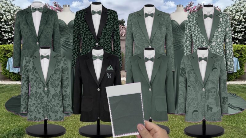 Rosemary Velvet Suit and Tuxedo – Exact Color Match for Revelry Bridesmaid Dresses