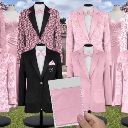 Rosette Chiffon Suit and Tuxedo – Exact Color Match for Revelry Bridesmaid Dresses