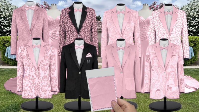 Rosette Tulle Suit and Tuxedo – Exact Color Match for Revelry Bridesmaid Dresses