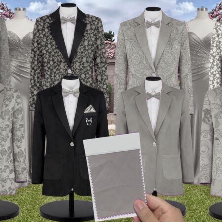 Sage Bouquet Chiffon Floral Print Suit and Tuxedo – Exact Color Match for Revelry Bridesmaid Dresses