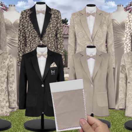 Silver Sage Floral Burnout Velvet Suit and Tuxedo – Exact Color Match for Revelry Bridesmaid Dresses