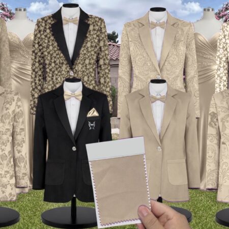 Silver Sage Satin Suit and Tuxedo – Exact Color Match for Revelry Bridesmaid Dresses