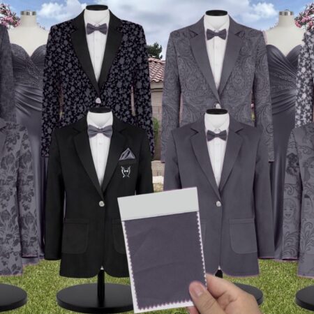 Steal Blue Shrubbery Suit and Tuxedo – Exact Color Match for Revelry Bridesmaid Dresses