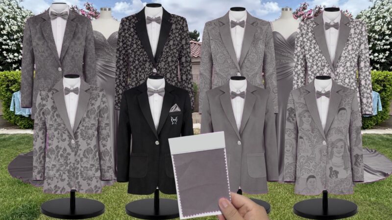 Whitepearl Shrubbery Suit and Tuxedo – Exact Color Match for Revelry Bridesmaid Dresses