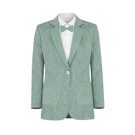Misty Jade Paisley Suit and Tuxedo – Exact Color Match for Saks Fifth Avenue Bridesmaid Dresses