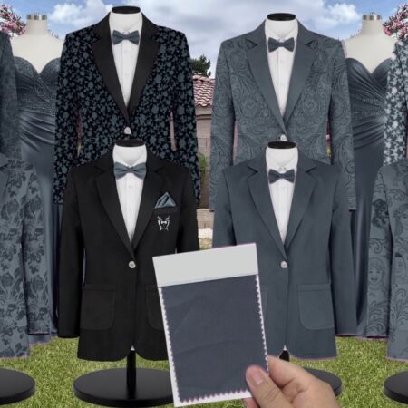 Horizon Shrubbery Suit and Tuxedo – Exact Color Match for Saks Fifth Avenue Bridesmaid Dresses