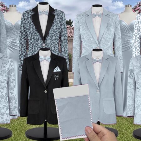 Horizon White Vines Suit and Tuxedo – Exact Color Match for Saks Fifth Avenue Bridesmaid Dresses