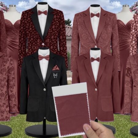 Milani Shrubbery Suit and Tuxedo – Exact Color Match for Saks Fifth Avenue Bridesmaid Dresses