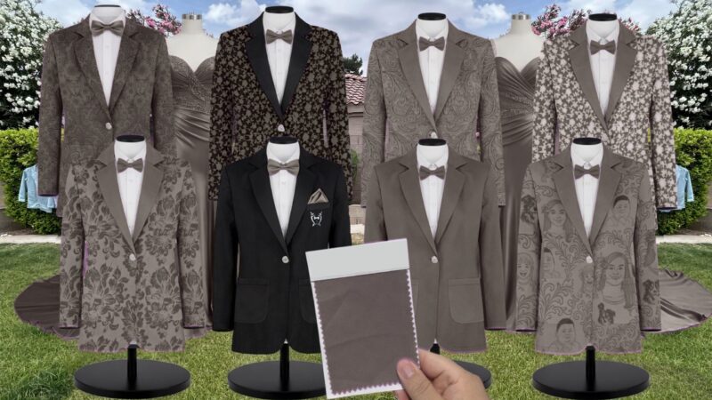 Oat Shrubbery Suit and Tuxedo – Exact Color Match for Saks Fifth Avenue Bridesmaid Dresses