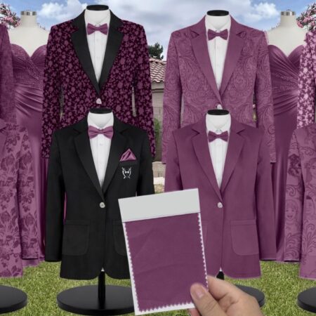 Royal Pink Shrubbery Suit and Tuxedo – Exact Color Match for Saks Fifth Avenue Bridesmaid Dresses
