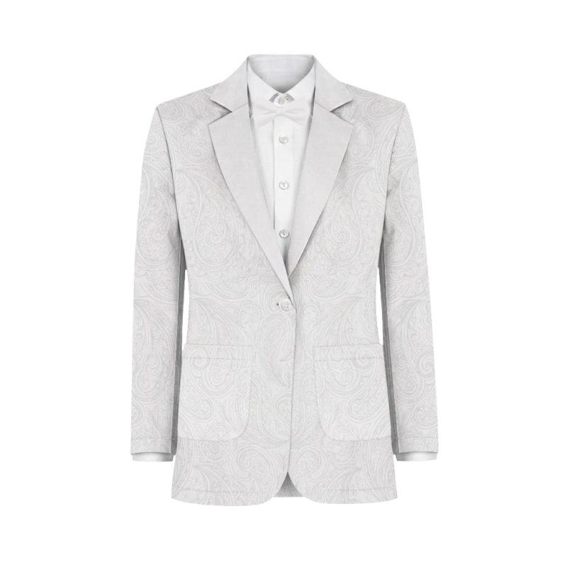 white bridesmaid dresses matching tuxedos by suitux