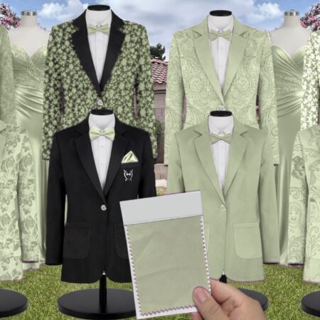 Agave Green Tulle Suit and Tuxedo – Exact Color Match for Stacees Bridesmaid Dresses