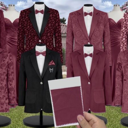 Cabernet Tulle Suit and Tuxedo – Exact Color Match for Stacees Bridesmaid Dresses