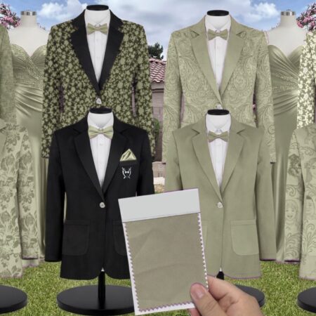 Celadon Chiffon Suit and Tuxedo – Exact Color Match for Stacees Bridesmaid Dresses